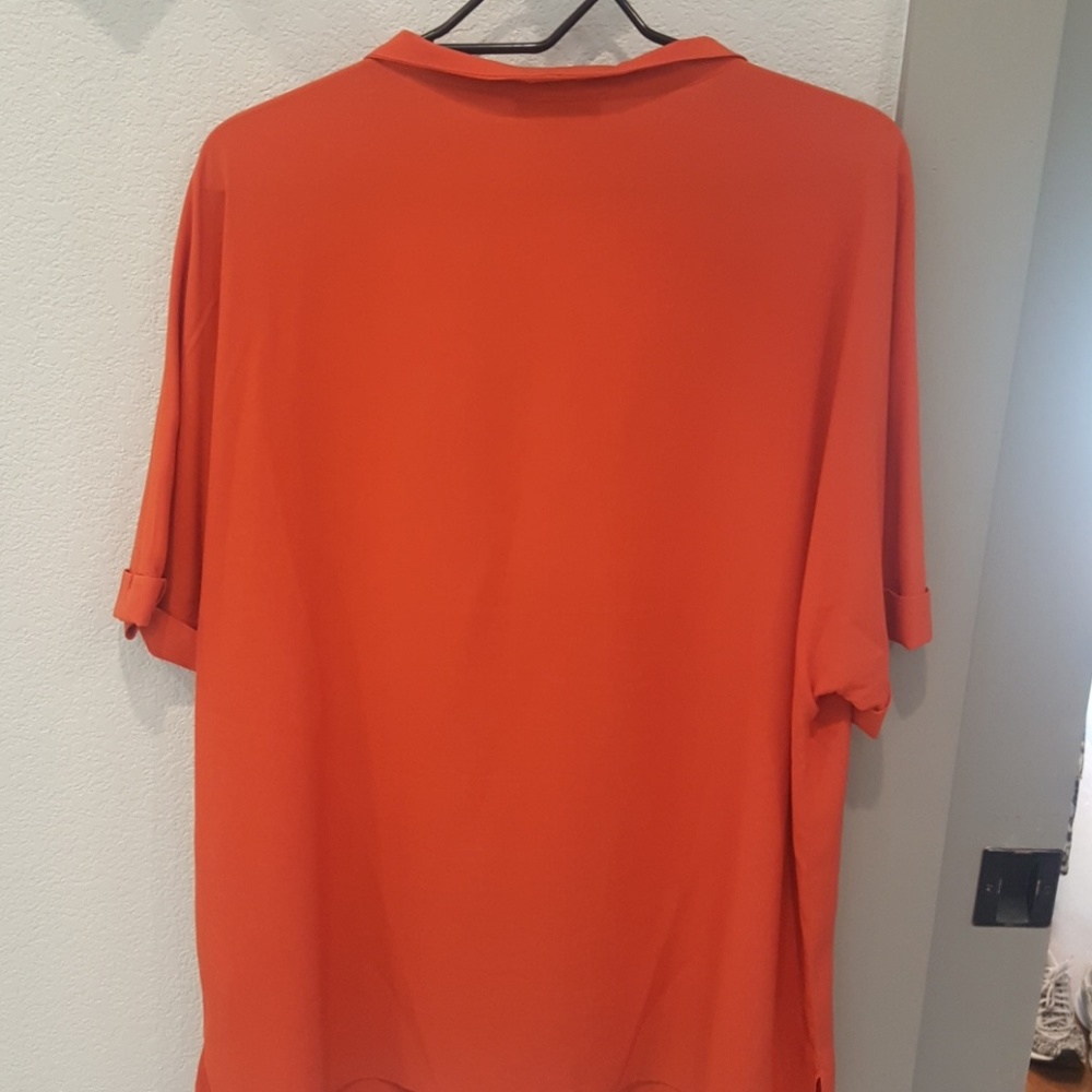 Polyester Cuffed, Collared Blouse - image 2